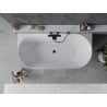Mexen Oval Slim wanna wolnostojąca przyścienna 170 x 80 cm, biała/szara, przelew czarny - 52661708062-70