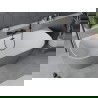 Mexen Oval Sim vrijstaande tegen de muur badkuip 170 x 80 cm, wit/grijs, zwarte overloop - 52661708062-70