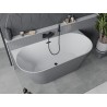 Mexen Oval Slim samostojeća kada uz zid 170 x 80 cm, bijela/siva, crni preljev - 52661708062-70