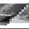 Mexen Oval Sim freistehende halbeinbau Badewanne 170 x 80 cm, weiß/grau, Überlauf schwarz - 52661708062-70
