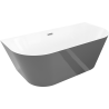 Mexen Oval Slim freistehende Wanne an der Wand 170 x 80 cm, weiß/grau, Überlauf in Gun Metal - 52661708062-95