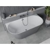 Mexen Oval Slim slobodnostojeća kada uz zid 170 x 80 cm, bijela/siva, preljev gun metal - 52661708062-95