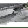 Mexen Oval Slim vrijstaande tegen de muur badkuip 170 x 80 cm, wit/grijs, overloop gun metal - 52661708062-95