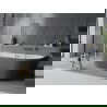 Mexen Oval Slim vrijstaande tegen de muur badkuip 170 x 80 cm, wit/grijs, overloop gun metal - 52661708062-95