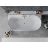 Mexen Oval Slim wanna wolnostojąca przyścienna 170 x 80 cm, biała/szara, przelew nikiel szczotkowany - 52661708062-97