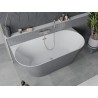Mexen Oval Slim wanna wolnostojąca przyścienna 170 x 80 cm, biała/szara, przelew nikiel szczotkowany - 52661708062-97