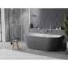 Mexen Oval Slim wanna wolnostojąca przyścienna 170 x 80 cm, biała/szara, przelew nikiel szczotkowany - 52661708062-97