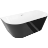 Mexen Oval Slim vasca da bagno freestanding a parete 170 x 80 cm, bianca/nera, troppo pieno cromato - 52661708075-01