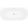 Mexen Oval Slim freistehende Wandbadewanne 170 x 80 cm, weiß/schwarz, Überlauf chrom - 52661708075-01