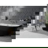 Mexen Oval Slim freistehende Wandbadewanne 170 x 80 cm, weiß/schwarz, Überlauf chrom - 52661708075-01