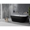 Mexen Oval Slim slobodnostojeća uz zid kada 170 x 80 cm, bijela/crna, preljev krom - 52661708075-01