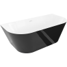 Mexen Oval Slim freistehende an der Wand befestigte Badewanne 170 x 80 cm, weiß/schwarz, weißer Überlauf - 52661708075-20