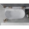 Mexen Oval Slim freestanding back-to-wall bathtub 170 x 80 cm, white/black, white overflow - 52661708075-20