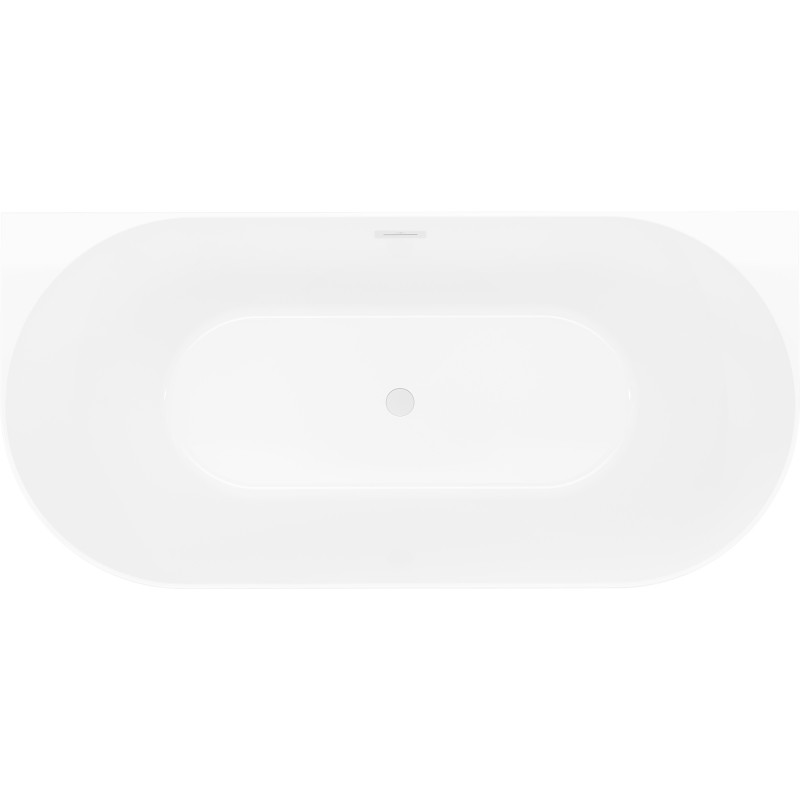 Mexen Oval Slim wanna wolnostojąca przyścienna 170 x 80 cm, biała/czarna, przelew biały - 52661708075-20