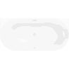 Mexen Oval Slim freestanding back-to-wall bathtub 170 x 80 cm, white/black, white overflow - 52661708075-20