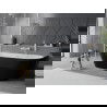Mexen Oval Slim freistehende Wannenrandwanne 170 x 80 cm, weiß/schwarz, weißer Überlauf - 52661708075-20