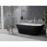 Mexen Oval Slim wanna wolnostojąca przyścienna 170 x 80 cm, biała/czarna, przelew biały - 52661708075-20
