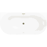 Mexen Oval Slim wanna wolnostojąca przyścienna 170 x 80 cm, biała/czarna, przelew złoty - 52661708075-50