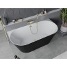 Mexen Oval Slim samostojeća uz zid kada 170 x 80 cm, bijela/crna, preljev zlatni - 52661708075-50