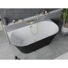 Mexen Oval Slim wanna wolnostojąca przyścienna 170 x 80 cm, biała/czarna, przelew złoty - 52661708075-50