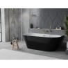 Mexen Oval Slim wanna wolnostojąca przyścienna 170 x 80 cm, biała/czarna, przelew złoty - 52661708075-50