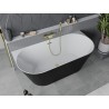 Mexen Oval Slim vabaltseisev ääre juures vann 170 x 80 cm, valge/must, kuldne harjatud ülevool - 52661708075-55