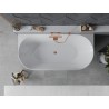 Mexen Oval Slim wanna wolnostojąca przyścienna 170 x 80 cm, biała/czarna, przelew różowe złoto - 52661708075-60