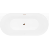 Mexen Oval Slim wanna wolnostojąca przyścienna 170 x 80 cm, biała/czarna, przelew różowe złoto - 52661708075-60