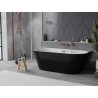 Mexen Oval Slim wanna wolnostojąca przyścienna 170 x 80 cm, biała/czarna, przelew różowe złoto - 52661708075-60