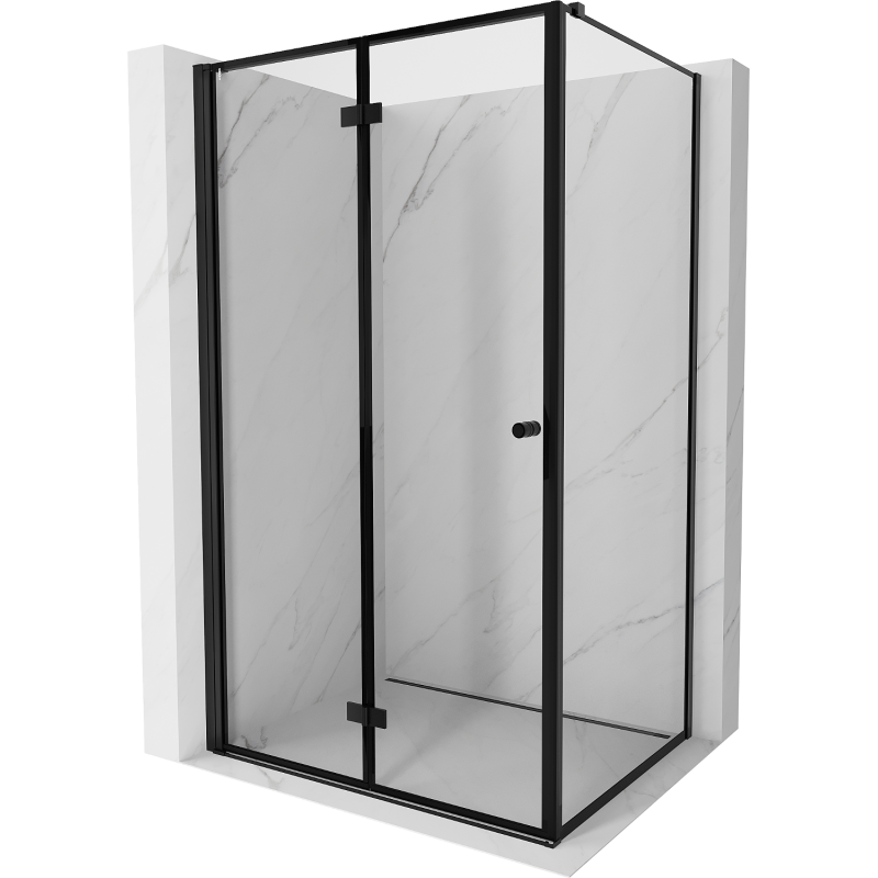 Mexen Mist-F T Klappduschkabine links 70 x 90 cm, schwarzer Rahmen, schwarz - 8A6T-070-090-70-70-L