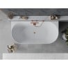 Mexen Oval Slim freestanding wall bathtub 170 x 80 cm, white/black, brushed copper overflow - 52661708075-65
