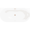 Mexen Oval Slim freestanding wall bathtub 170 x 80 cm, white/black, brushed copper overflow - 52661708075-65