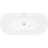 Mexen Oval Slim freistehende an der Wand Badewanne 170 x 80 cm, weiß/schwarz, Überlauf gebürstetes Kupfer - 52661708075-65
