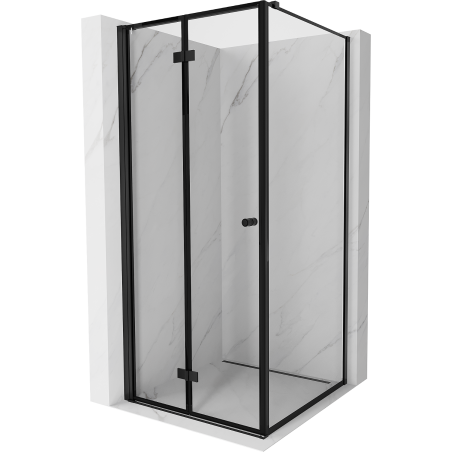 Mexen Mist-F folding shower enclosure left 90 x 90 cm, black frame, black - 8A6T-090-090-70-70-L