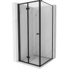 Mexen Mist-F opvouwbare douchecabine links 90 x 90 cm, zwart frame, zwart - 8A6T-090-090-70-70-L