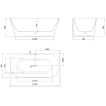 Mexen Oval Slim freistehende Vorwand-Badewanne 170 x 80 cm, weiß/schwarz, Überlauf gun gray gebürstet - 52661708075-66