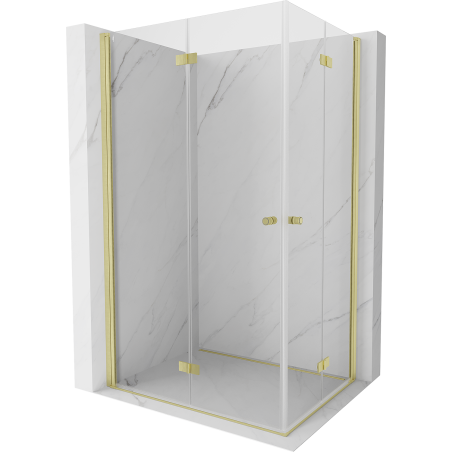 Mexen Mist-F Duo faltbare Duschkabine 120 x 85 cm, transparent, gebürstetes Gold - 8A6-120L-085P-55-00