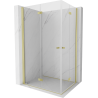 Mexen Mist-F Duo faltbare Duschkabine 120 x 85 cm, transparent, gebürstetes Gold - 8A6-120L-085P-55-00