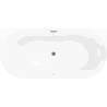 Mexen Oval Slim freistehende Vorwand-Badewanne 170 x 80 cm, weiß/schwarz, Überlauf gun gray gebürstet - 52661708075-66