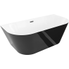 Mexen Oval Slim freistehende wandnahe Badewanne 170 x 80 cm, weiß/schwarz, Überlauf schwarz - 526817MEX--52661708075-70-70