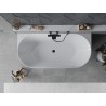 Mexen Oval Slim wanna wolnostojąca przyścienna 170 x 80 cm, biała/czarna, przelew czarny - 52661708075-70