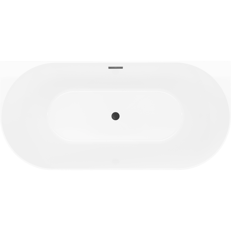 Mexen Oval Slim wanna wolnostojąca przyścienna 170 x 80 cm, biała/czarna, przelew czarny - 52661708075-70