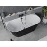 Mexen Oval Slim vasca autoportante 170 x 80 cm, bianca/nera, troppopieno nero - 526817MEX--52661708075-70-70
