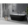 Mexen Oval Slim freistehende wandnahe Badewanne 170 x 80 cm, weiß/schwarz, Überlauf schwarz - 526817MEX--52661708075-70-70