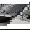 Mexen Oval Slim vrijstaande wandbad 170 x 80 cm, wit/zwart, zwarte overloop - 526817MEX--52661708075-70-70