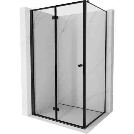 Mexen Mist-F opvouwbare douchecabine links 80 x 95 cm, zwart frame, zwart - 8A6T-080-095-70-70-L