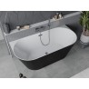 Mexen Oval Slim wanna wolnostojąca przyścienna 170 x 80 cm, biała/czarna, przelew gun metal - 52661708075-95