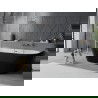Mexen Oval Sim freistehende Wanneneckbadewanne 170 x 80 cm, weiß/schwarz, Überlauf Gun Metal - 52661708075-95