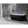 Mexen Oval Slim wanna wolnostojąca przyścienna 170 x 80 cm, biała/czarna, przelew gun metal - 52661708075-95