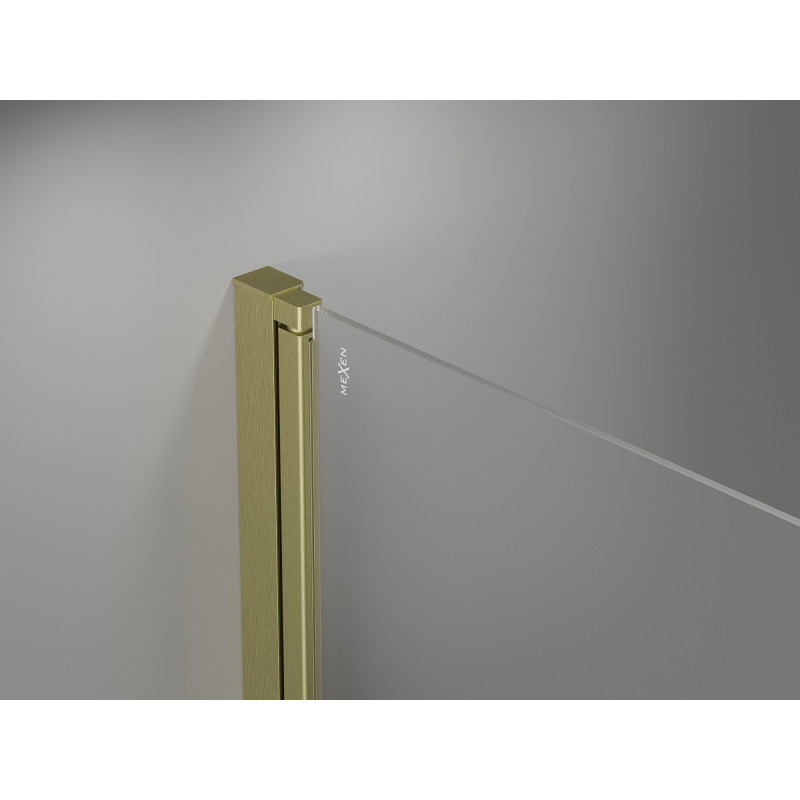 Mexen Mist-F Duo kokkupandav dušikabiin, parem, 75 x 90 cm, läbipaistev, kuld harjatud - 8A6-075L-090P-55-00